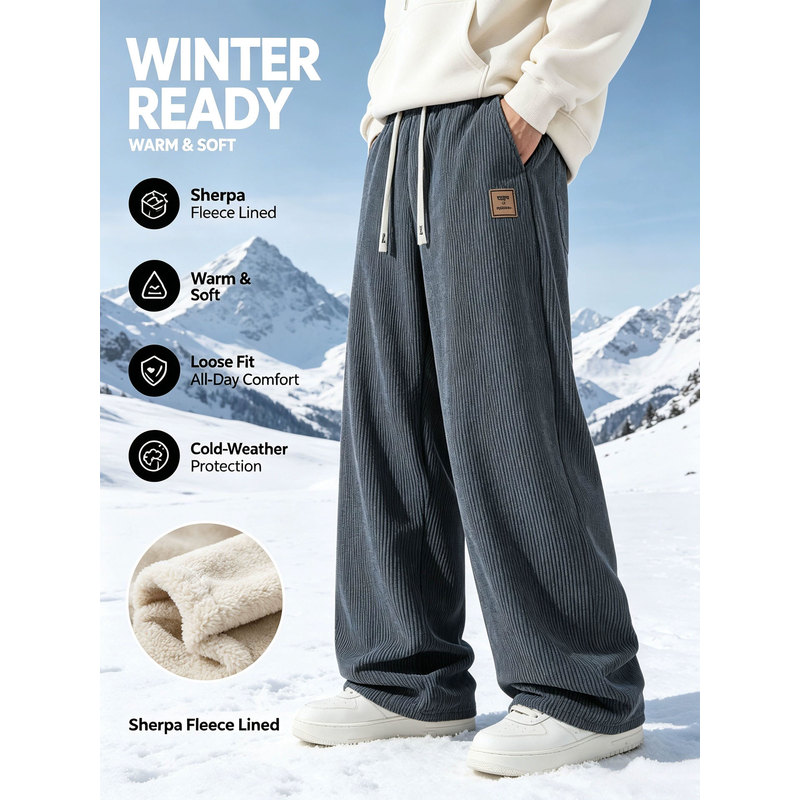남성용 겨울 스포츠 바지 코듀로이 남성용 스트레이트 스 - Corduroy Pant Warm 리뷰 및 가격