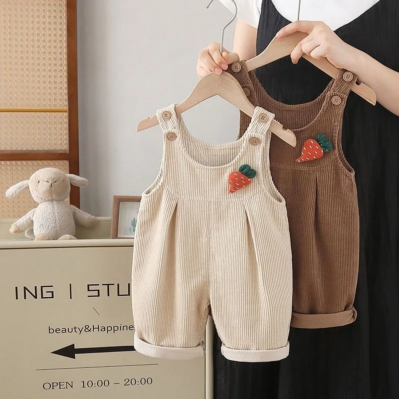 1~4세 아동용 가을용 멜빵 바지, 귀여운 당근 장식이 - Corduroy Pant Warm 리뷰 및 가격