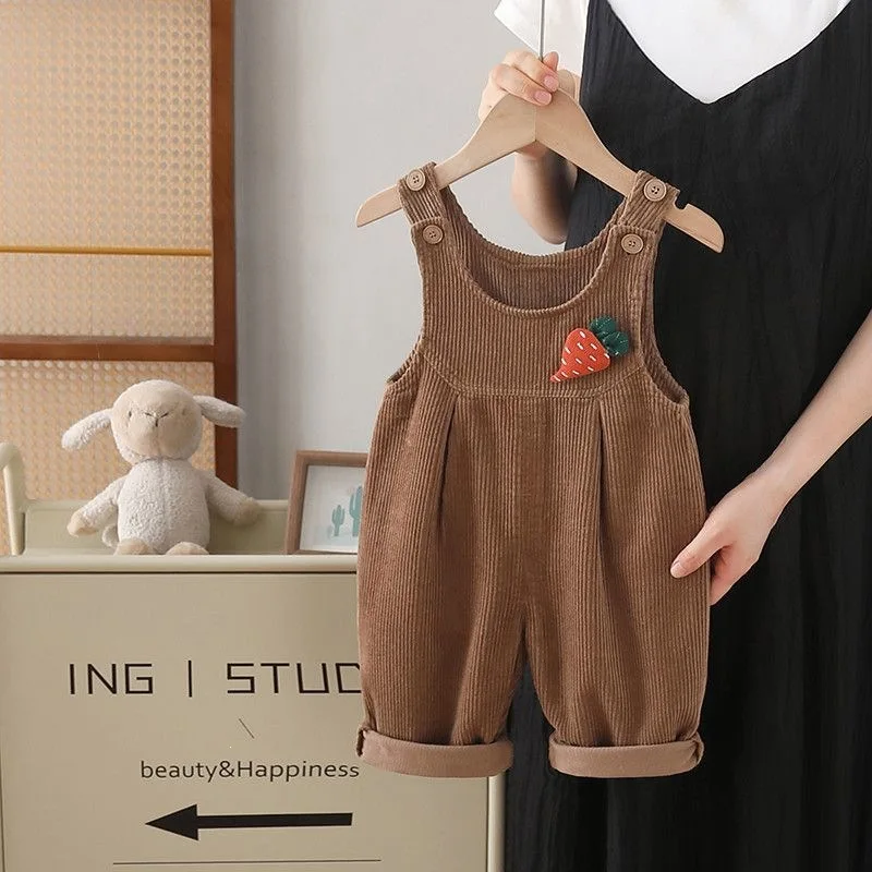 1~4세 아동용 가을용 멜빵 바지, 귀여운 당근 장식이 - Corduroy Pant Warm 리뷰 및 가격